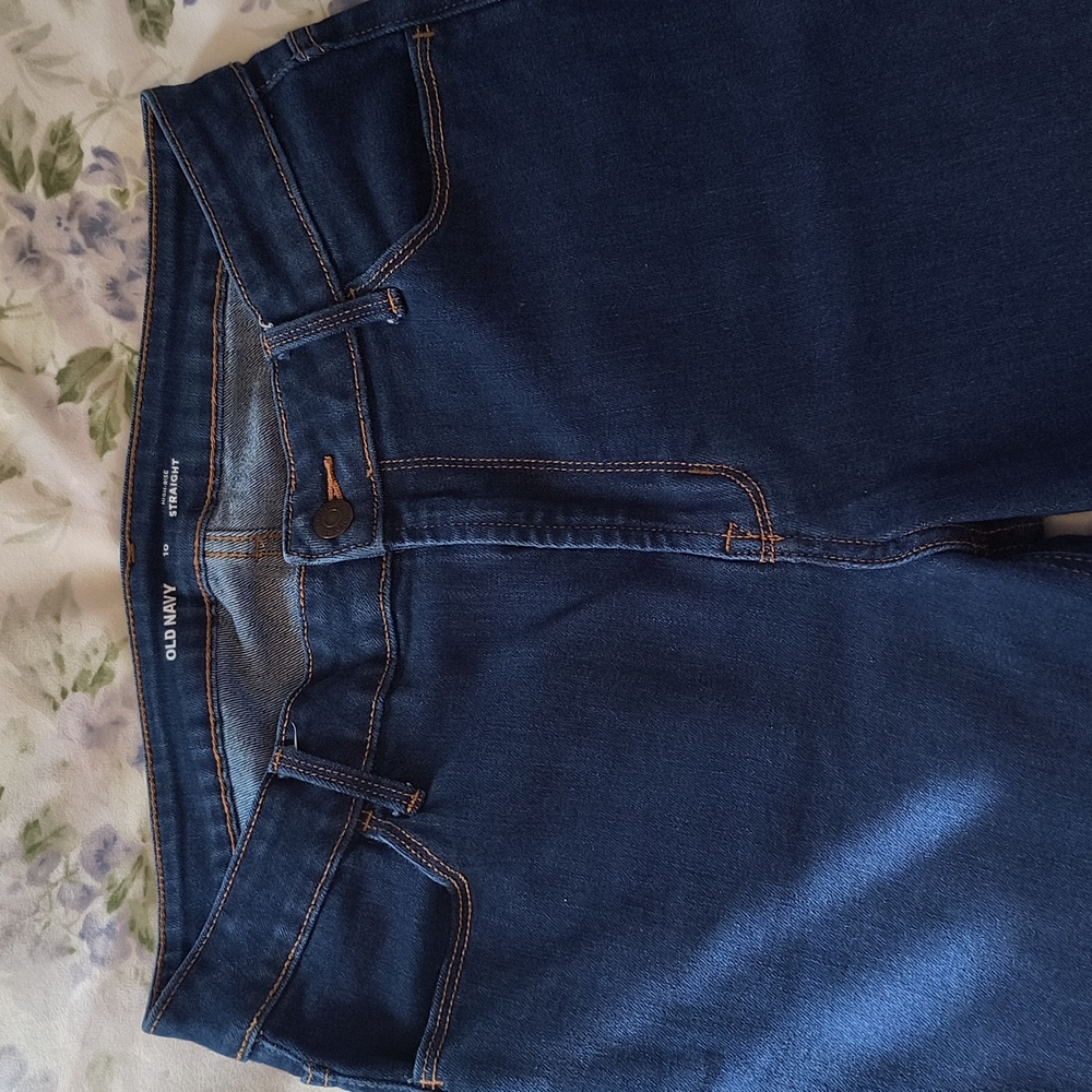 Old Navy High-Rise Straight Dark Wash Jeans, US size 10